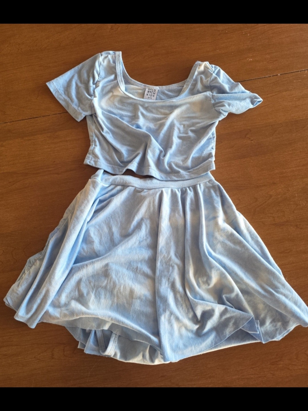 Light Blue Girls Two-Piece Casual Dress Set - Brand: Wild Rich Kids